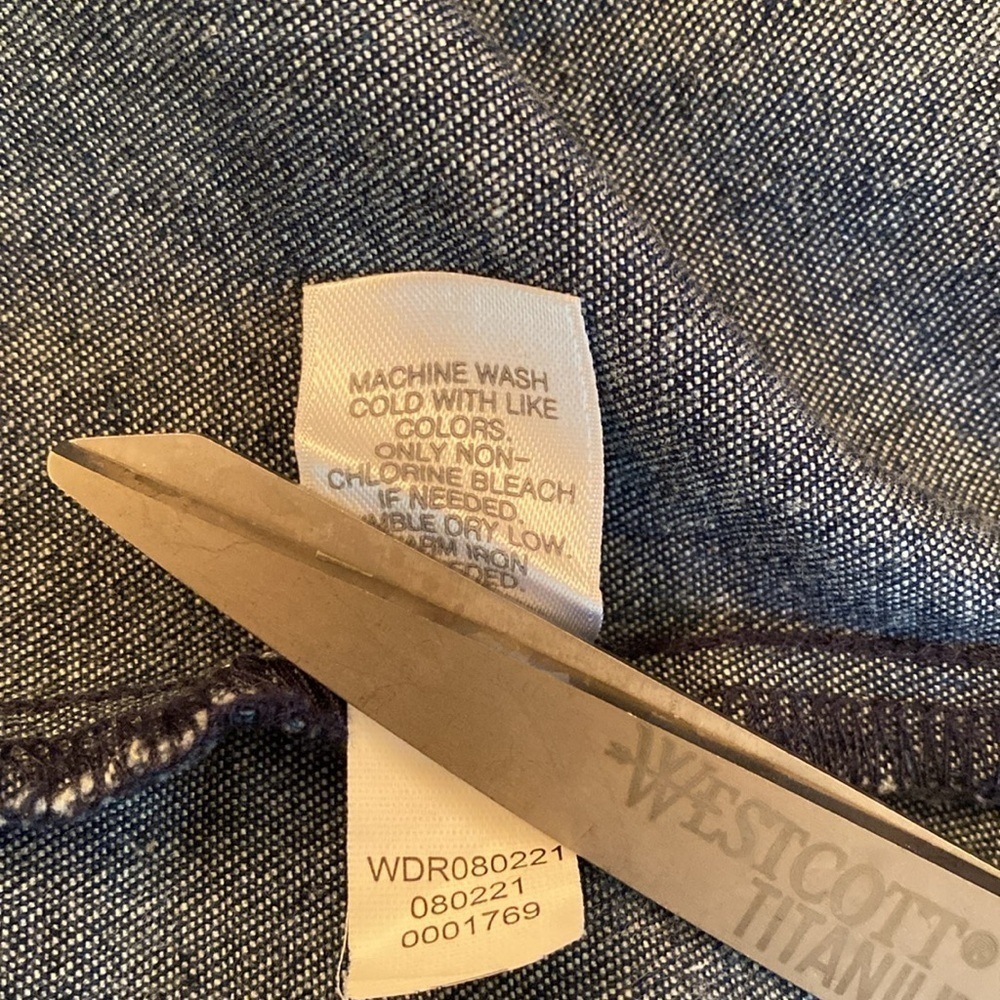 J Jill Denim Soft Blue Long Sleeve Collar Shirt Dress with Pockets Size XS - Picture 6 of 7